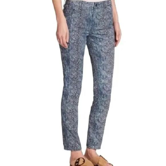 Tory Burch Snake Print Mid Rise Skinny Jeans 26 - Picture 2 of 13